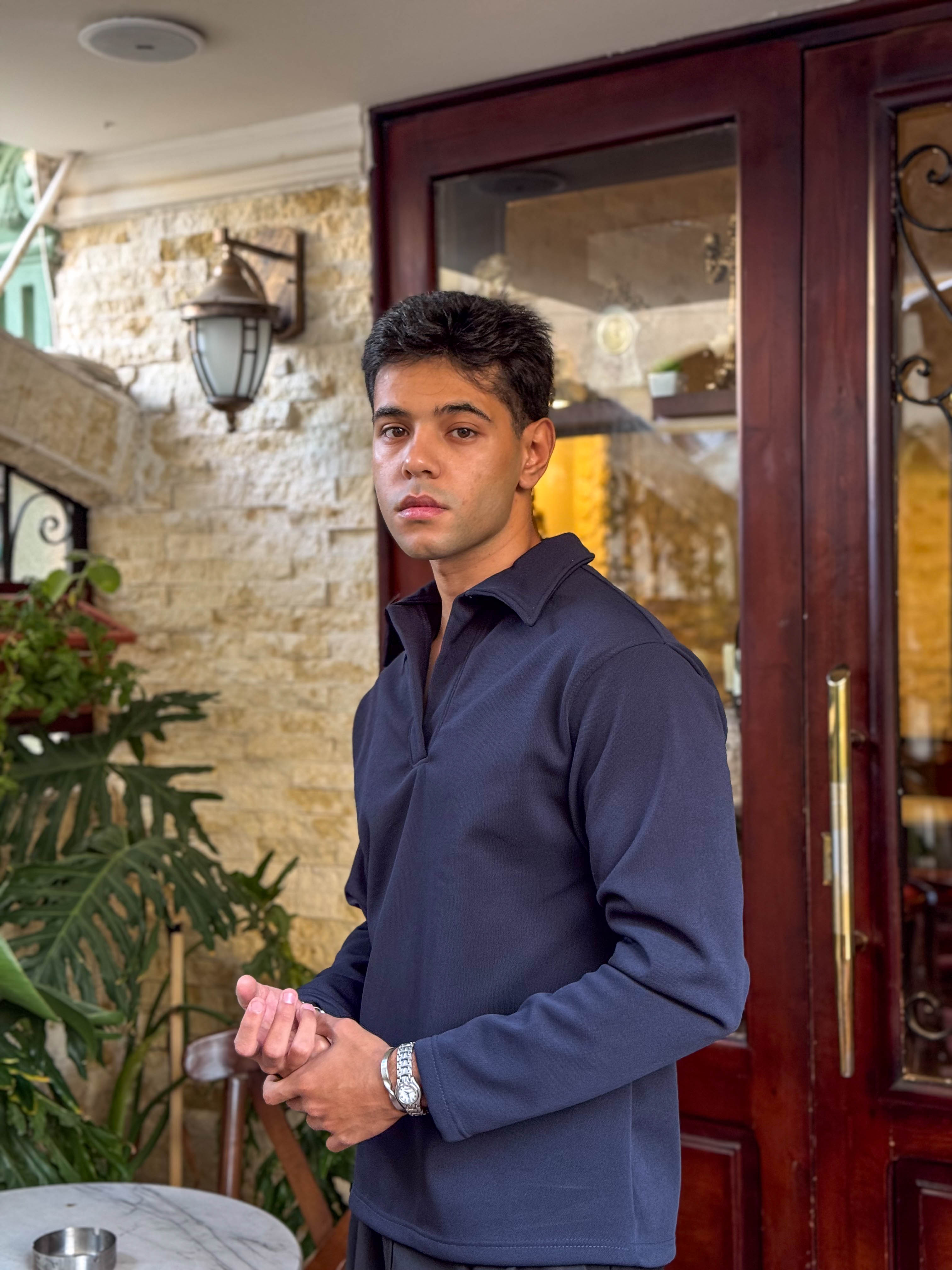 Knitted Sweater-Navy