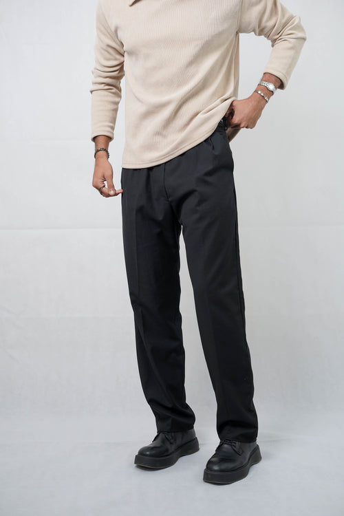 Tailored Relaxed Fit Pants - Black